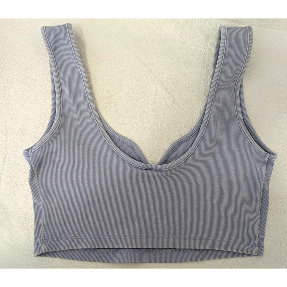Womens Slim Fit Ribbed Tiny Tank Top Blue Size Small - Picture 8 of 10